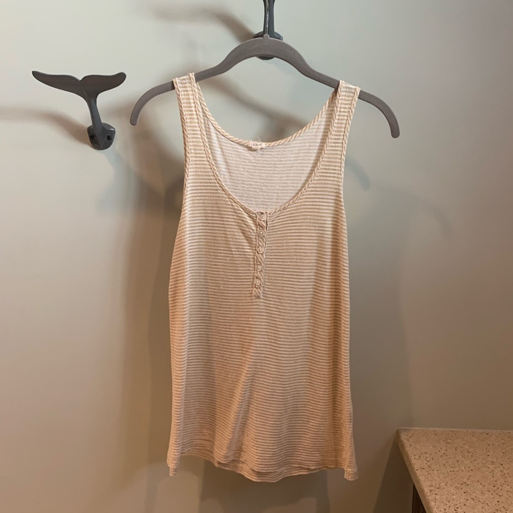 Jcrew yellow and white striped top